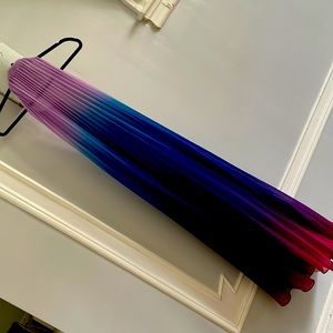 Ombré Pleated Halter Maxi Dress